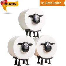 3-Pack Sheep Toilet Paper Roll Holder Set OPP Packaging - Cute Bathroom Organiz
