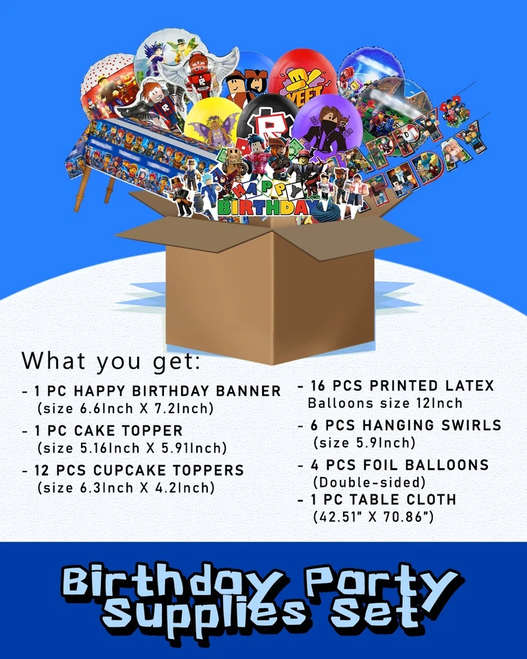 Video Game Themed Birthday Party Decorations Kit Party Supplies BannerTablecloth - Image 2 of 4