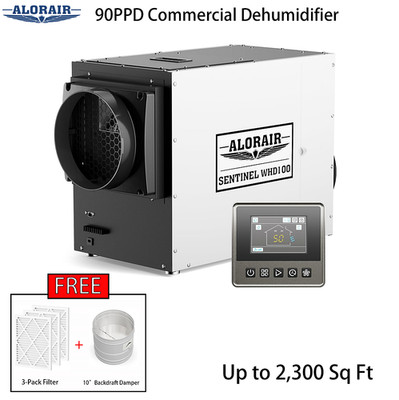 ALORAIR Sentinel WHD100 90PPD Commercial  Dehumidifier 2300 sq, 5-year Warranty