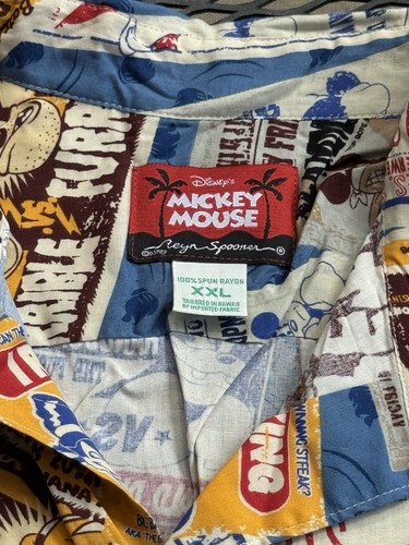 Camicia hawaiana Reyn Spooner Disney Topolino 2XL nuova con etichette Vitg Fight tema boxe - Foto 2 di 8
