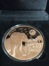 2025 Liberia 5oz Copper African Wildlife  Elephant w Box