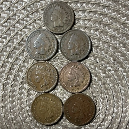 Indian Head Small Cent Lot 1882-1908 Circulated Philadelphia US Coins