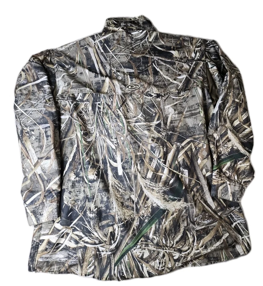 Drake Button Down Shirt Men's 2XL Realtree Max-5 Waterfowl Hunting Camo Vented - Image 2 of 4