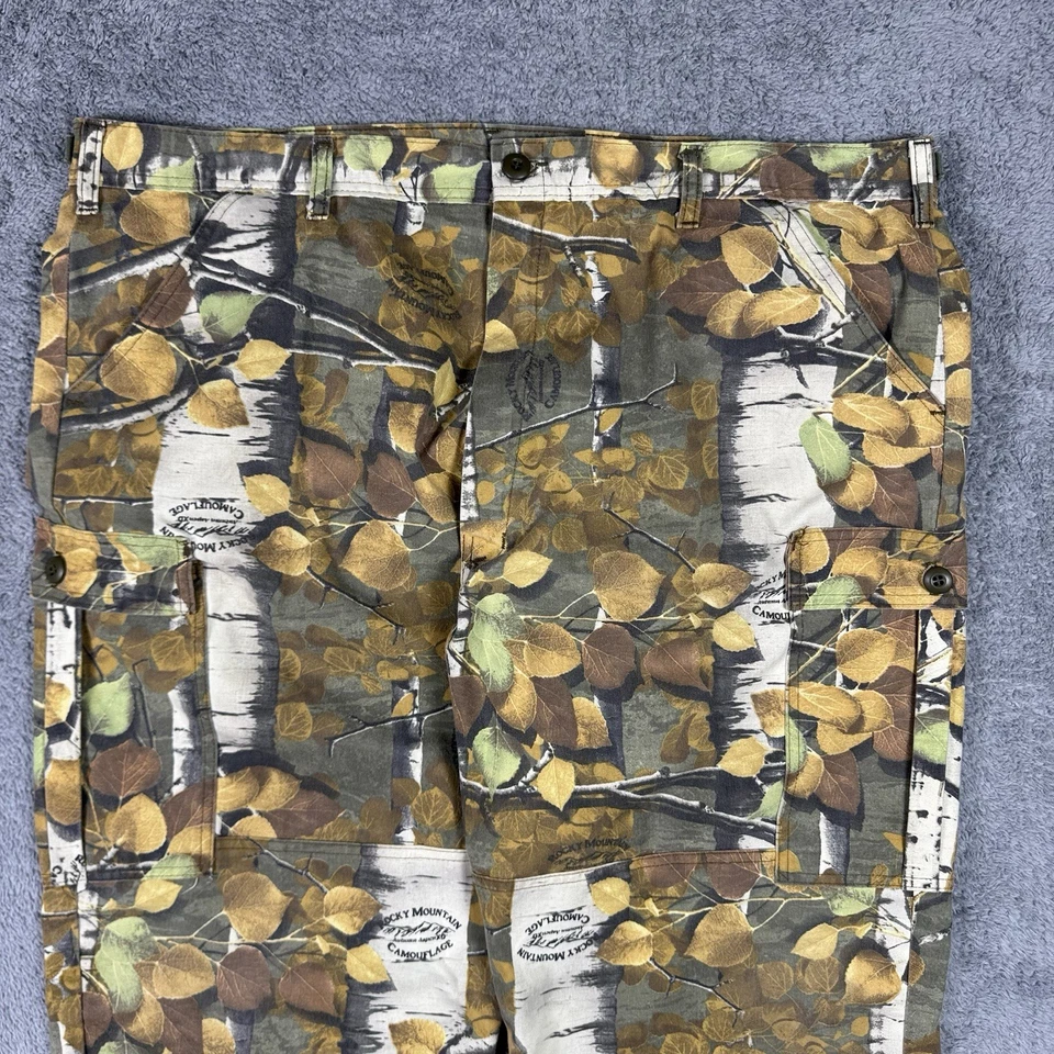 Vintage Rocky Mountain Camouflage Cargo Pants Men 2XL 44x32 Hunting Autumn Aspen - Image 2 of 4