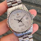 Rare Bulova President Eminence III Genuine Diamonds Silver Dial Automatic Watch