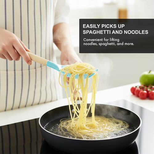 AEX 12pc Silicone & Wooden Cooking Utensil Set Heat-Resistant, Non-Stick Spatula - Picture 36 of 47