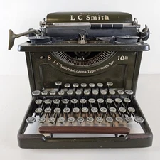 TYPEWRITER - Antique Vintage LC Smith & Corona Manual with Glass Keys - Works
