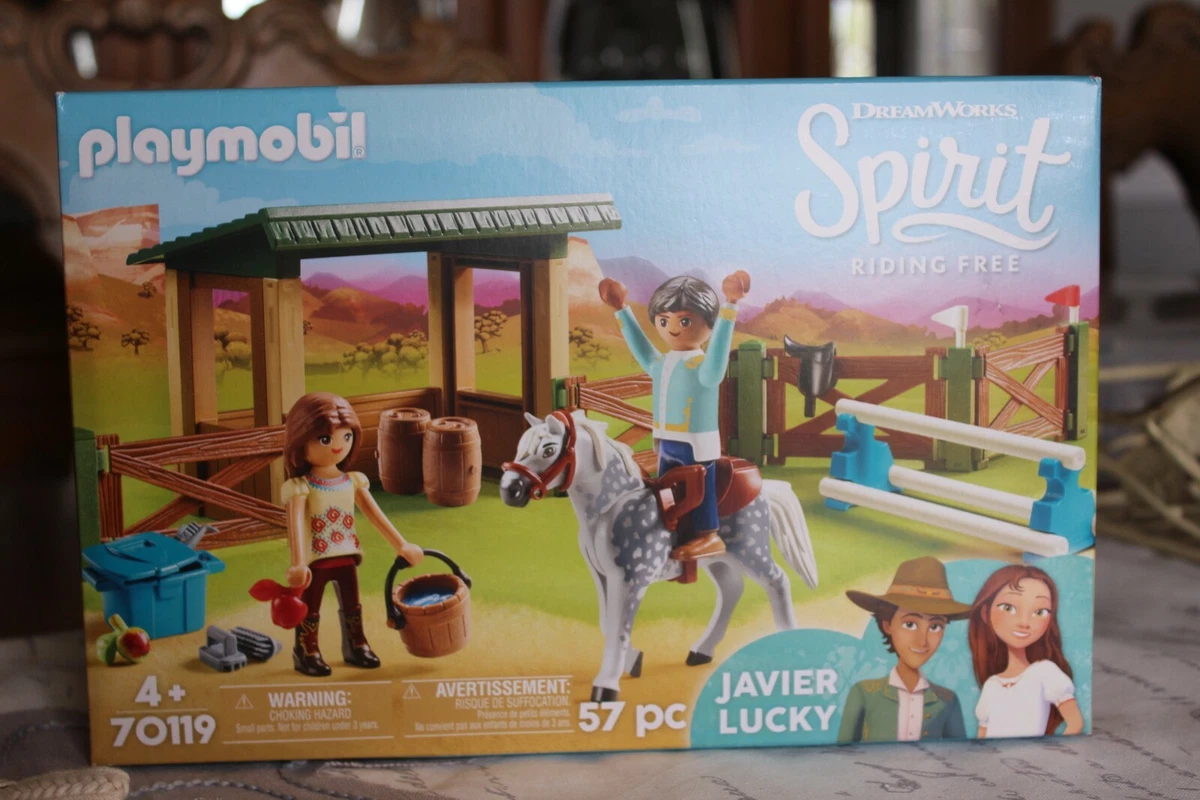 Playmobil Spirit Riding Free 70119 Javier Lucky Stable Horse Playset 57  Pcs. NEW