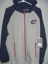 NEW CLEVELAND CAVALIERS NBA Fleece Gray Hoodie Full Zip Sweatshirt Sz Large $75