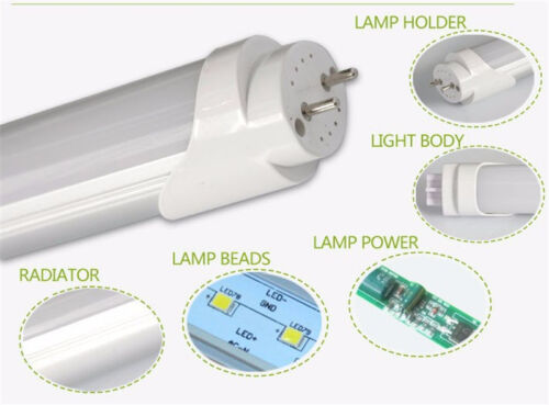 125pcs 4FT T8 LED Tube 4000K Milky Cover Bulbs Bypass Ballast Dual-end Powered - Picture 3 of 5