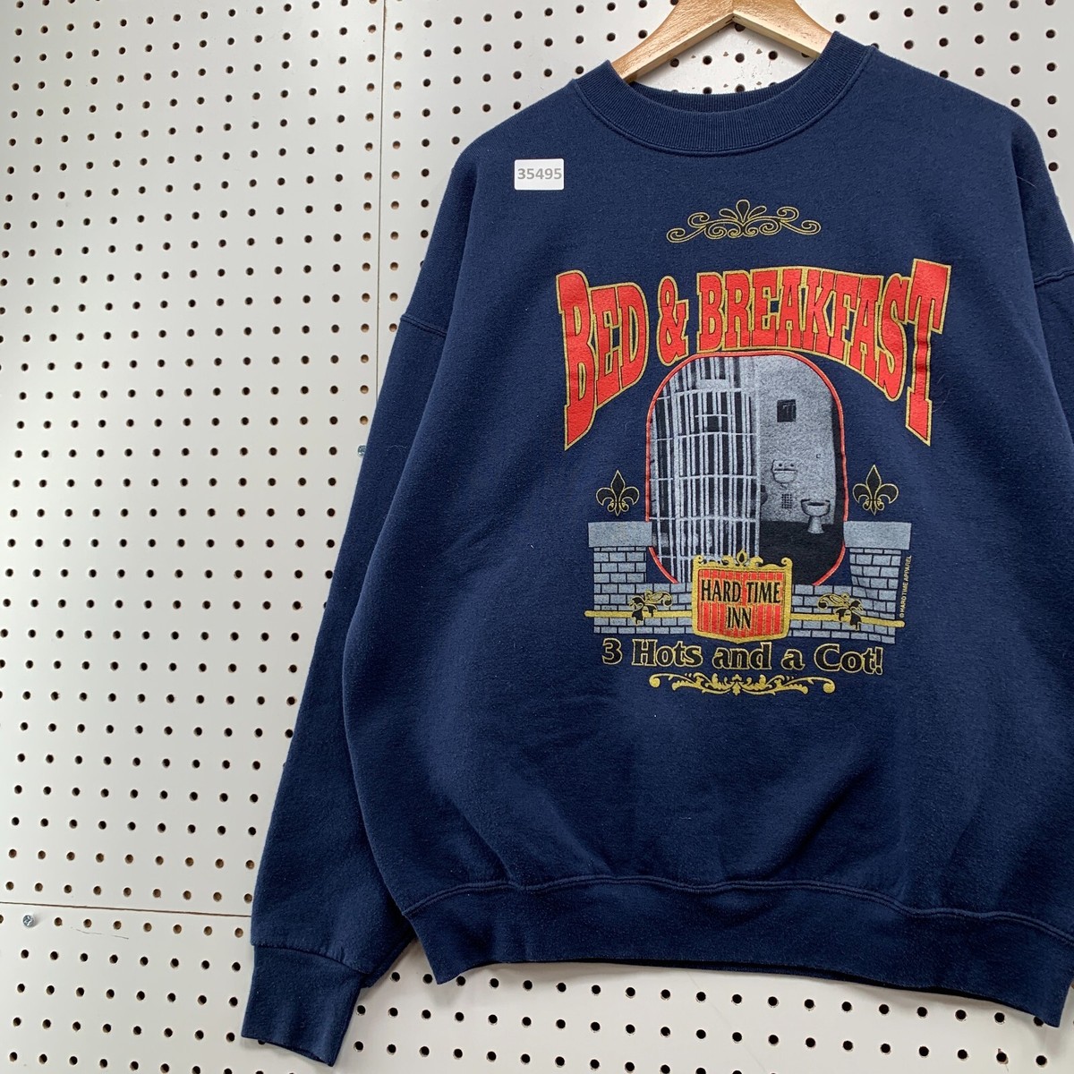 Vintage 90s Hard Time INN Sweatshirt Mens XL BLue Prison USA