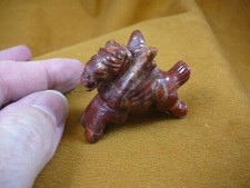 (Y-PEG-RU-566) Red PEGASUS WILD flying gemstone winged horse Figurine carving