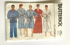 Butterick 6968 Robe Pants Size Small Unisex Multi Length Uncut Factory Folds