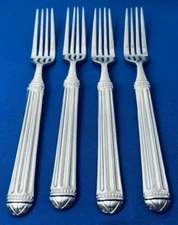 JC PENNEY COLONNADE Stainless Glossy - Set of 4 Dinner Fork 8 14"
