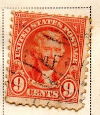 USA 1923,Thomas Jefferson, 1743-1826, 3rd. president 1801-1809, 9 cents