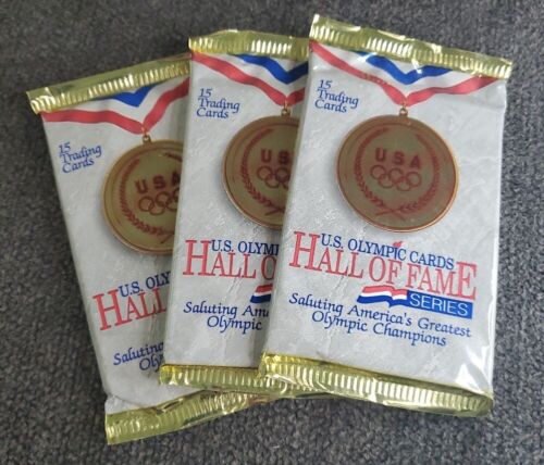 US OLYMPIC HALL OF FAME TRADING CARDS - (3) Sealed Packs - Impel 1991 USA HOF 🥇 - Picture 1 of 2