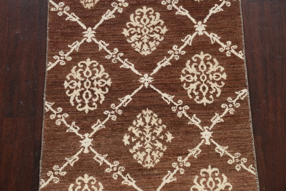 Transitional Gabbeh Kashkoli Oriental Runner Rug Hand-knotted Wool Hallway 3x10 - Image 4 of 4