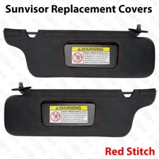 Sun Visor Replacement Cover Driver Passenger For 94-04 Ford Mustang Red Stitch