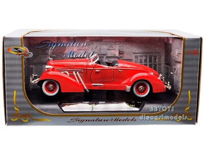 1935 AUBURN SPEEDSTER CORAL RED 1/32 DIECAST MODEL CAR BY SIGNATURE MODELS 32439