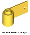 Lego 1x 3821 Yellow Door 1 x 3 x 1 Right Space Cruiser 487 924 From Set