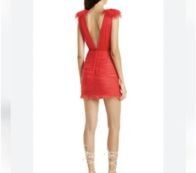 Sau Lee Harlie Tulle Occasion Mini Dress in red | Women's 12 UK 8 US | eBay