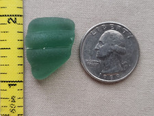 GENUINE BEACH SEA GLASS SURF TUMBLED TEAL GREEN OLIVE OCEAN FROSTED PENDANT N1