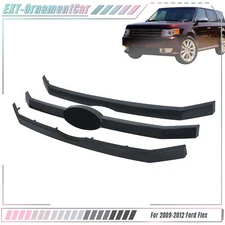 For Ford Flex 2009 10-2012 Front Upper Grille Bar Insert 3Pcs Plastic Black New