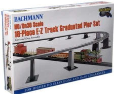 Bachmann HO Scale ~ New 2024 ~ 18-Piece Graduated Pier Set For E-Z Track ~ 44595