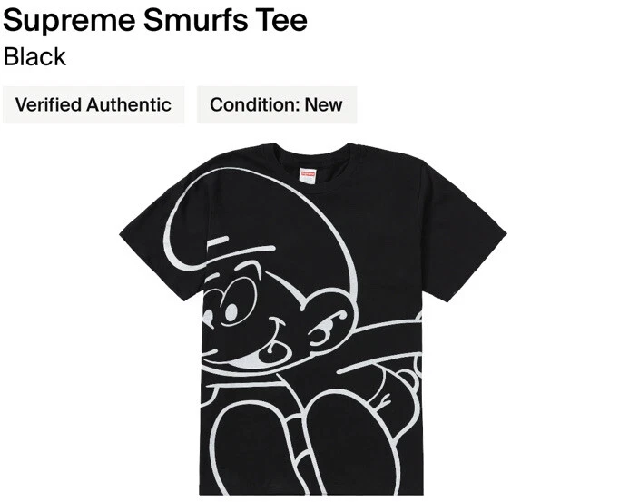 T shirt Supreme Schtroumpf !! Noir !!! Taille moyenne !!!!FW20 !!!! NEUF AVEC ÉTIQUETTES !!!! 100 % authentique !!