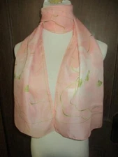 Vintage Rectangle Scarf Pink 100% Polyester Made In Italy 54" x 12"
