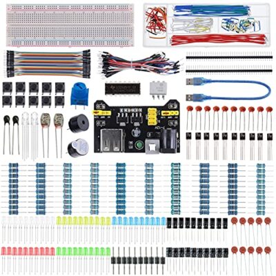37 Values 480 Pcs Electronics Component Fun Kit with Power Supply Module Jump...
