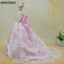 Pink Wedding Dress for 11.5" Doll Party Wear Doll Clothes for 1/6 Dollhouse Toy