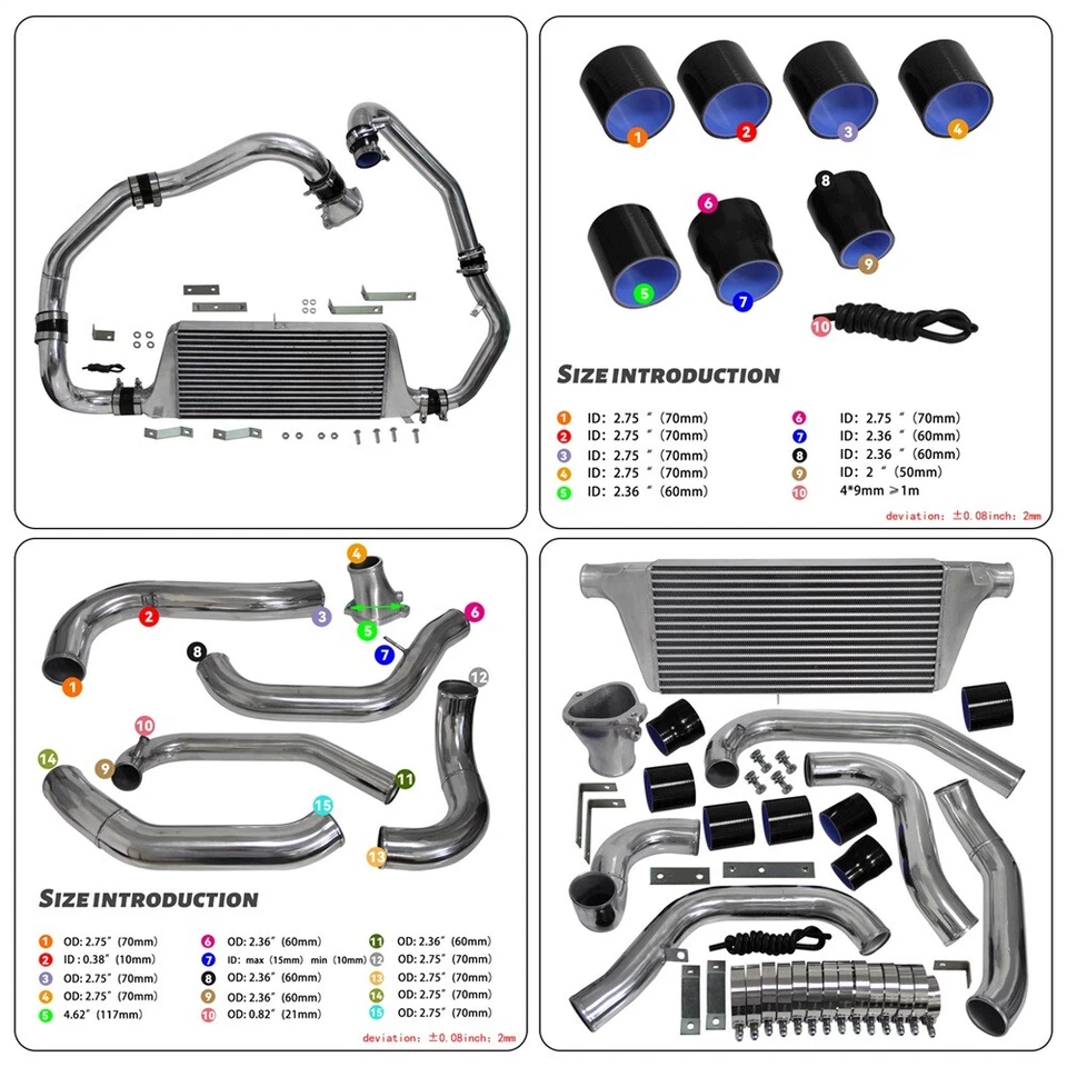Kit de intercooler de montaje delantero para motor Mazda RX7 RX-7 FC FC3S 13B 1986-1991 1,3 L Foto 4 de 4