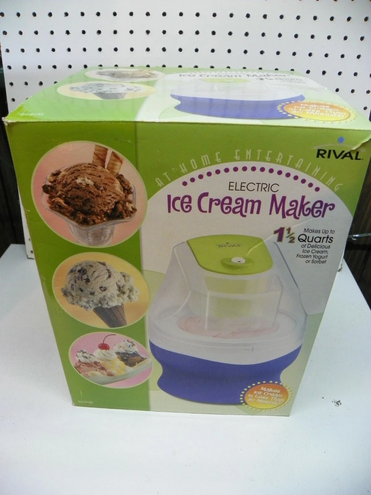 NEW Rival Gel Canister 1.5 quart Ice Cream Maker Blue CG 9155 Electric OPEN BOX
