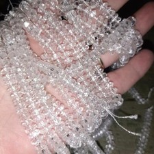 6mm Clear Crystal Faceted Rondelle Beads 95 - 105 per strand