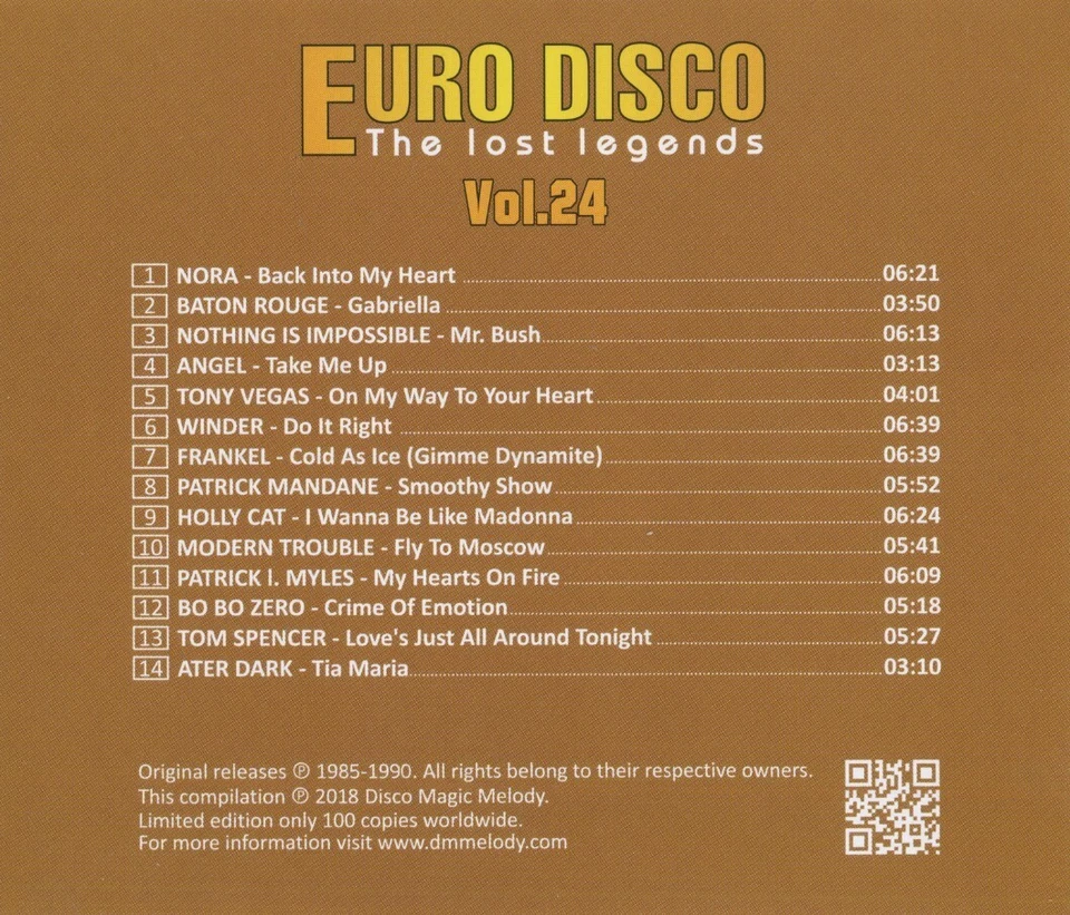 Euro Disco - The Lost Legends Vol. 24, Limited Edition, CD  RAR !!! - Bild 2 von 3