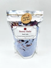 Lavender Bath Salts & Petals Epsom Salt Bath Soak Holiday Gift for Her Body Soak