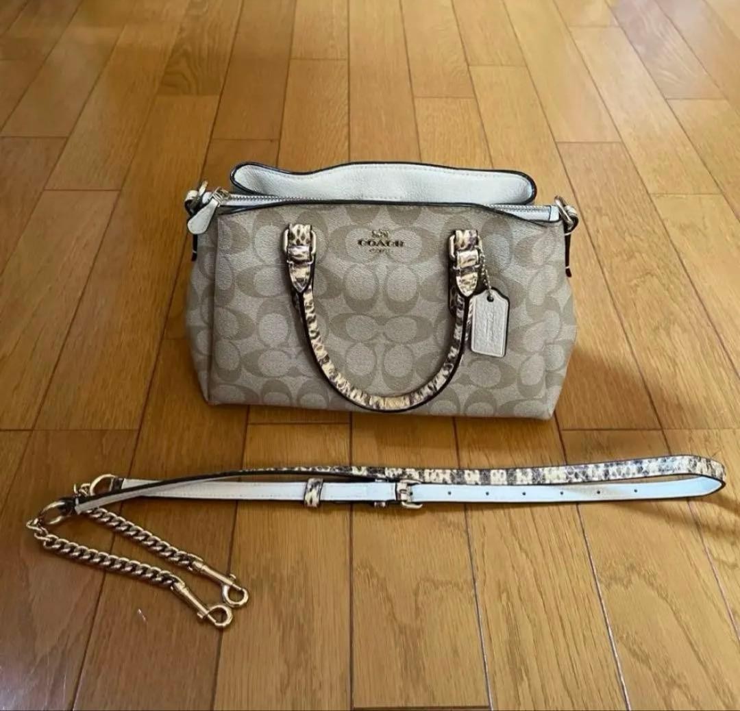 coach Python Pattern Signature 2way Shoulder Bag … - image 3