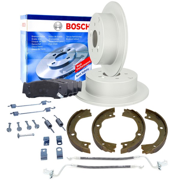 Bosch Bremsscheiben Bremsbacken BeläGe Schlauch Hinten Satz FüR Santa FE II-image