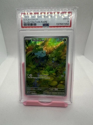 2023 POKEMON MEW EN-151 ILLUSTRATION RARE #166 BULBASAUR PSA 9