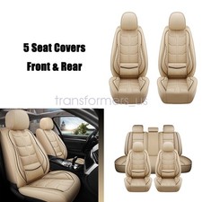 For Lincoln Luxury Leather Car Seat Covers 5-seats Front Rear Full Set Protector