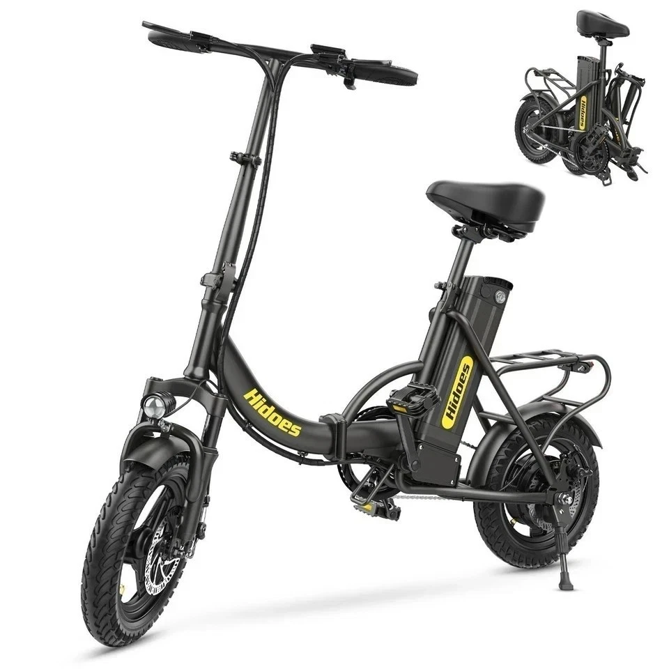Folding Lightweight E-Bike Hidoes 14in Fat Tire Electric City Bike 25km UK STOCK - Image 2 of 4