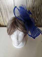 Saferin Blue Fascinator Clip Hat Bowler Feather Wedding Party Tea Bridal Flower