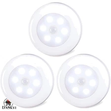 LED Motion Sensor Lights 2.8" - Stick-On Battery Operated Puck Lights - 3 Pack