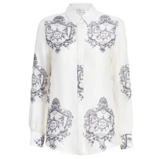 Rare ZIMMERMANN 'Honour Emblem' Class of 2013 Silk Blouse Shirt Size 1 (Aus 10)