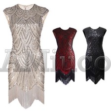 1920's Dress Vintage Flapper Gatsby Charleston Party Fancy Beaded Fringe Dresses
