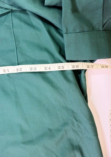 Camicia donna casual verde 3XL manica lunga con bottoni tinta unita alta bassa blusa - Foto 3 di 8