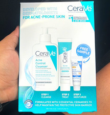 CeraVe Acne Control Kit Cleanser  Acne Treatment Gel  AM SPF 50 Moisturizer