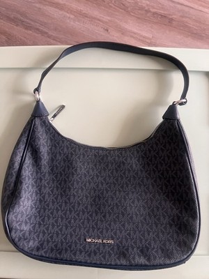 Michael Kors Large Tote Shoulder Bag Brown Blue Monogram Signature Logo