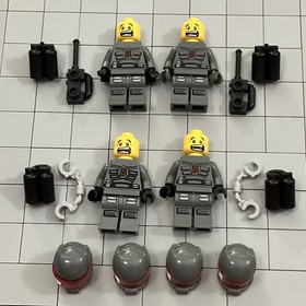 Lego Space Police 3 Officer 14 - Air Tanks #sp118 Lot Of 4 #5984 D3 8